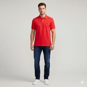 Polo Ralph Lauren Custom Fit Polo Shirt Mens (XL) Pink Red